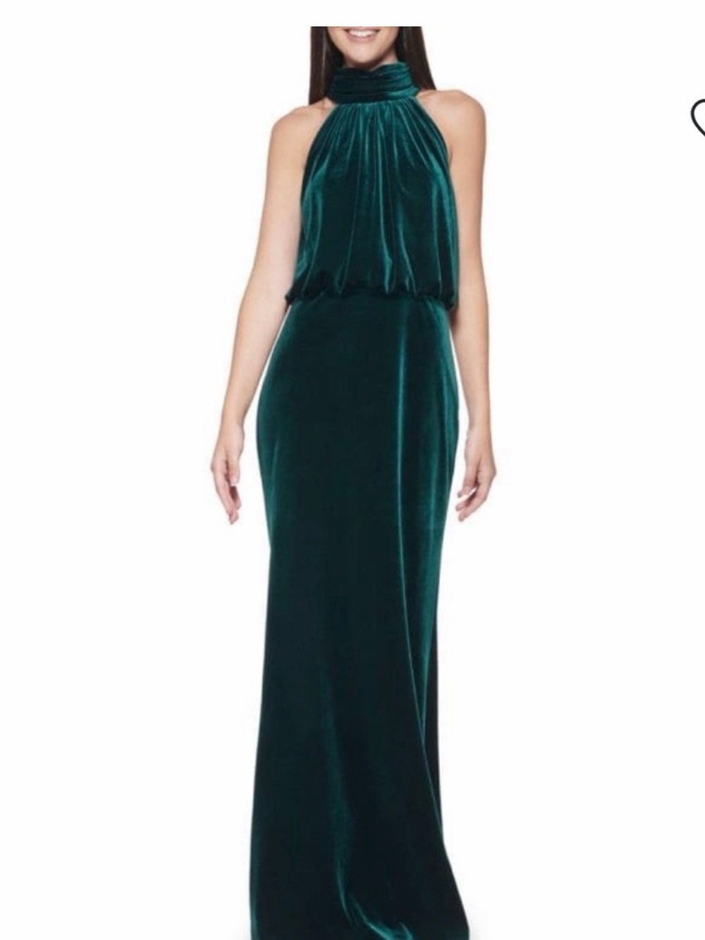 Eliza J Emerald Green Velvet Halter Maxi Dress